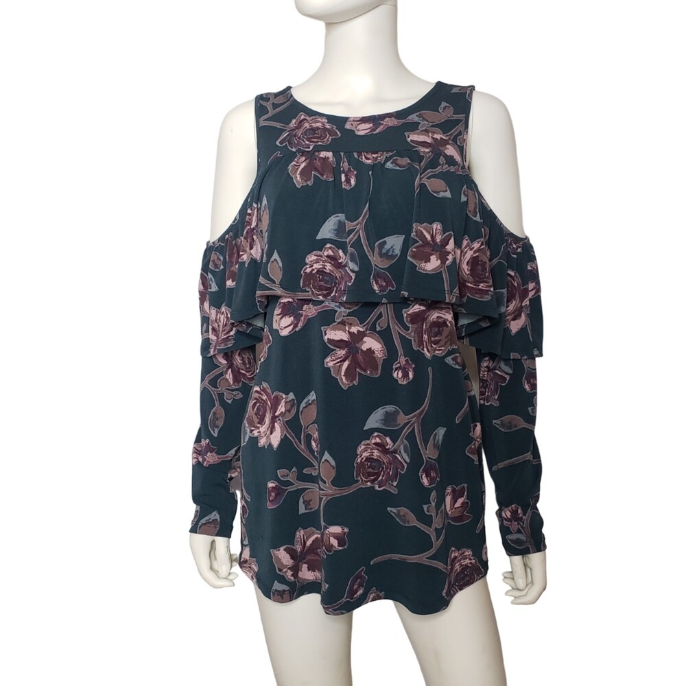 Jessica Simpson Green Cold Shoulder Maternity Top Size Medium